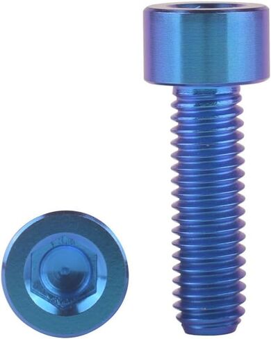 Titanium M6 x 20mm Socket Allen Hex Bolt for Bicycle Disc Brake Caliper Adapter Screw 4Pcs Blue in Kuwait