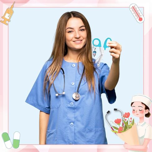 12 مجموعة 24 PCS ممرضة ضمادة مقص هدايا للممرضات مع حلقة رئيسية مضحكة جولة رائحة مقص التمريض Medical ضمادة مقصات الجرح للجراح للممرض in Kuwait