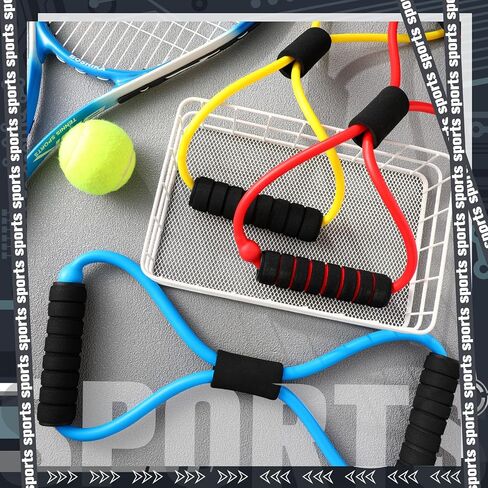 Skylety Figure 8 Fitness Resistance Bands with Handles Set of 5 Exercise Bands for Women Men Rope 8 Word Elastic for Arm and Shoulder Stretch Yoga Gym Fitness Muscle Training Chest Expander in Saudi Arabia