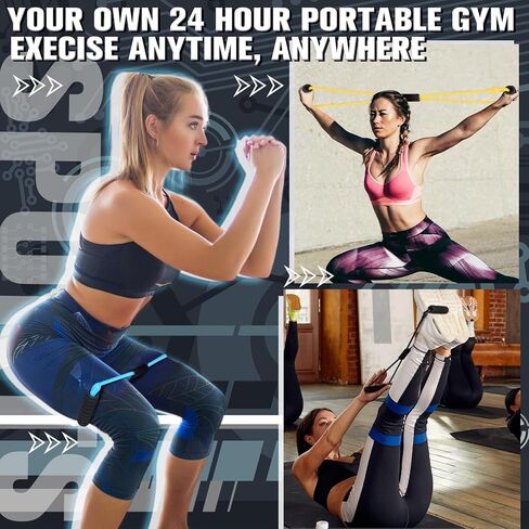 Skylety Figure 8 Fitness Resistance Bands with Handles Set of 5 Exercise Bands for Women Men Rope 8 Word Elastic for Arm and Shoulder Stretch Yoga Gym Fitness Muscle Training Chest Expander in Saudi Arabia