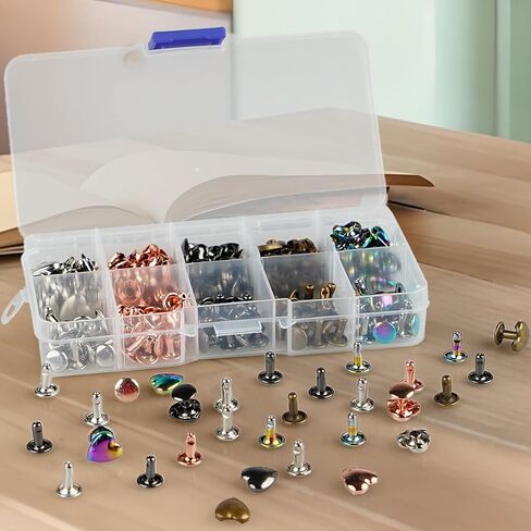 Rose Gold Heart Shape Rivets - 10mm Metal Heart Rivet for Belt Clothes Purse Handbag Leather Craft DIY Handmade Accessories 100pcs in Saudi Arabia