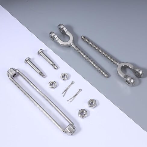 4 Pack Turnbuckle 1/4 M6 304 Stainless Steel Turnbuckle, 1600 lbs Working Load Limit, Jaw and Jaw Turnbuckles for Cables Wire Tensioner, Turnbuckle for Shade Sail, Yard Zipline in Saudi Arabia