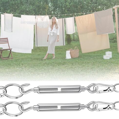10 Pack M8 Turnbuckle Hook and Eye, 304 Stainless Steel Heavy Duty Turnbuckles for Cables Wire Adjustable Turn Buckle Tensioner Kit for Sun Shade Sail Hardware Wire Tightening Cable Railing in Saudi Arabia