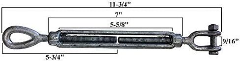 داء القلق المزروع/الساخن مغطى بالفولاذ الجلفان ، خطاف الفك العيون (3/8 "× 6" العين/الفك ، 4 pk. in Saudi Arabia