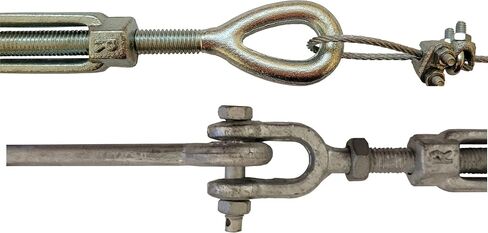 داء القلق المزروع/الساخن مغطى بالفولاذ الجلفان ، خطاف الفك العيون (3/8 "× 6" العين/الفك ، 4 pk. in Saudi Arabia