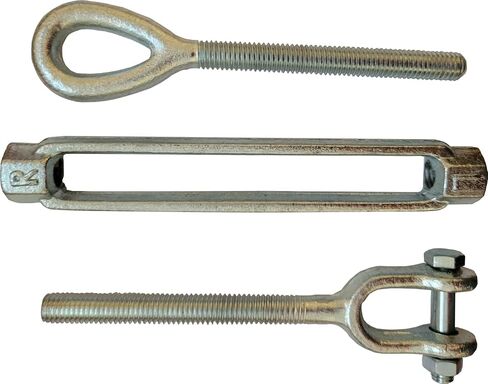 داء القلق المزروع/الساخن مغطى بالفولاذ الجلفان ، خطاف الفك العيون (3/8 "× 6" العين/الفك ، 4 pk. in Saudi Arabia
