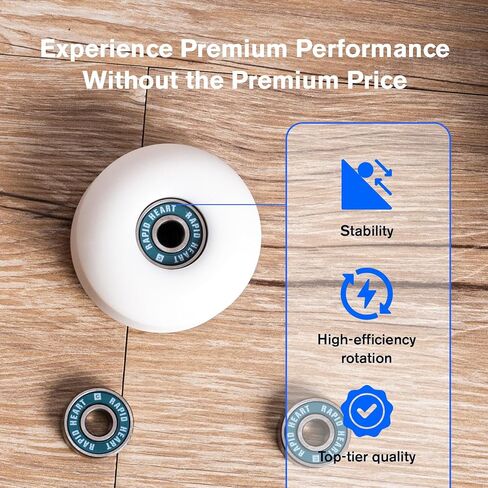 Rapid Heart 8 Pack 608 2RS Precision Ceramic Blue Bealings. 40+ ثانية اختبار الدوران. لألواح التزلج ، اللوحات الطويلة ، الزلاجات المضمونة والكولر. جودة قسط ، سعر بأسعار معقولة ، بديل عالي الأداء. in Saudi Arabia