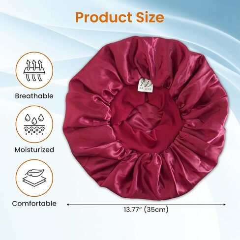 Silk Bonnet for Sleeping Women Men, Breathable Double Layer Satin Hair Bonnets, Non Slip Sleep Cap for Curly Hair Sleep Cap in Saudi Arabia