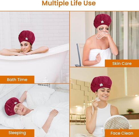 Silk Bonnet for Sleeping Women Men, Breathable Double Layer Satin Hair Bonnets, Non Slip Sleep Cap for Curly Hair Sleep Cap in Saudi Arabia