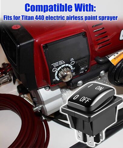 1PCS 704-380 Rocker Switch Compatible with Titan 440, 640, SprayTech 2155 and 2255, Replace 704380 9850936 (1) in Saudi Arabia