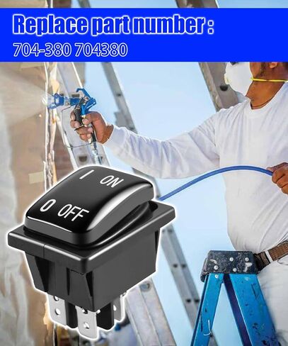 1PCS 704-380 Rocker Switch Compatible with Titan 440, 640, SprayTech 2155 and 2255, Replace 704380 9850936 (1) in Saudi Arabia