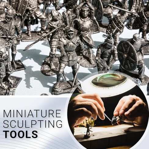 5 Pieces Miniature Sculpting Tools Set Mini Stainless Steel Double-Headed Tool for Model and Convert Plastic, Resin and Metal Tabletop War Game Miniatures Models in Kuwait