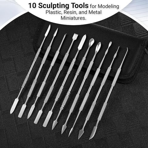 5 Pieces Miniature Sculpting Tools Set Mini Stainless Steel Double-Headed Tool for Model and Convert Plastic, Resin and Metal Tabletop War Game Miniatures Models in Kuwait