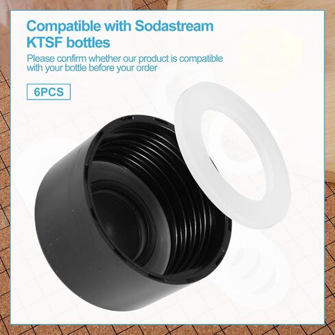 6pcs Gasket Replacements for Sodastream Bottle, White Silicone Bottle O Ring Compatible with Sodastream Water Bottle Sealing Gasket Replacement for PET Bottle & Plastic Bottle in Saudi Arabia