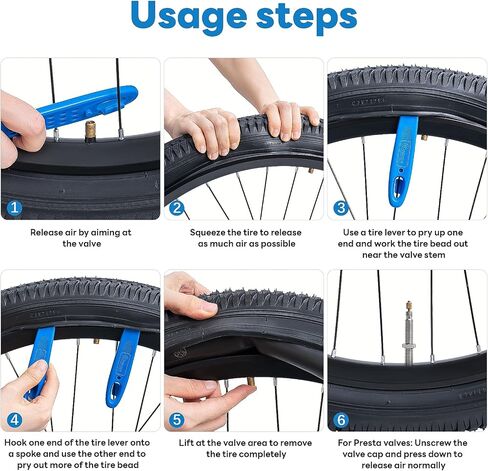 YunSCM 3-Pcs Ultra Strong Plastic Steel Blue Bike Tire Levers, Thickened and Widened Bicycle Tire Levers,Bike tire Replacement Tool, Tire Removal Tool for Road Mountain Bike Tires in Saudi Arabia