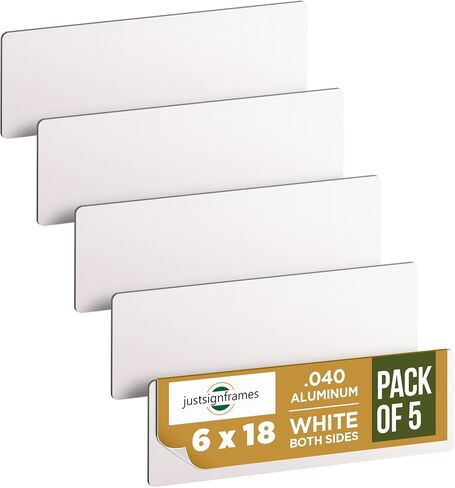 Blank Metal Sign (Pack of 5), Made of Aluminum Sheet Metal Plate to Create Custom Signs Outdoor Metal or Street Signs Customized For Your Own Personalized Banner, 18 x 24 x .040, White in Saudi Arabia