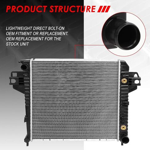 الرادياتير الأسرة التلقائية متوافقة مع 84-90 Jeep Cherokee Comanche Wagoneer 4.0L AT/MT ، DPI 78 مصنع المبرد 1 صف التبريد ، ألمنيوم Core in Saudi Arabia
