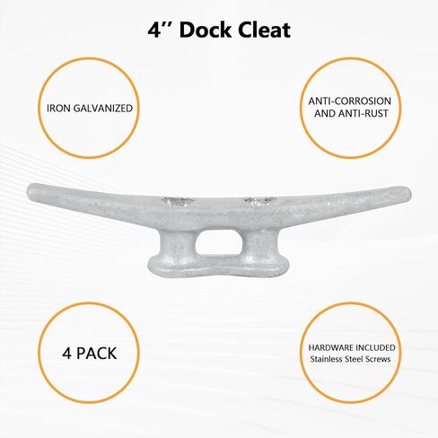 Dock Cleats Boat Dock Cleats Galvanized Boat Cleats Marine Grade Dock Cleats Rope Cleats for Boat, Kayak, Rope Tie Down, Deck and Decor in Kuwait