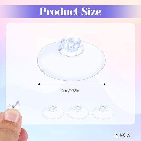 simarro 30Pcs Small Suction Cup, 2cm Glass Suction Without Hooks Extra Strong Adhesive Mini Suction for Home Kitchen Bathroom Wall Door Glass Window Car Shade in Saudi Arabia