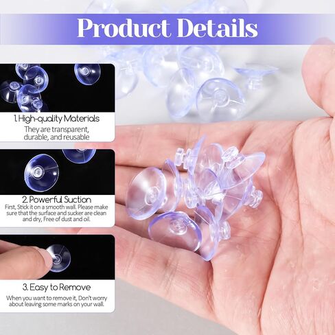 simarro 30Pcs Small Suction Cup, 2cm Glass Suction Without Hooks Extra Strong Adhesive Mini Suction for Home Kitchen Bathroom Wall Door Glass Window Car Shade in Saudi Arabia