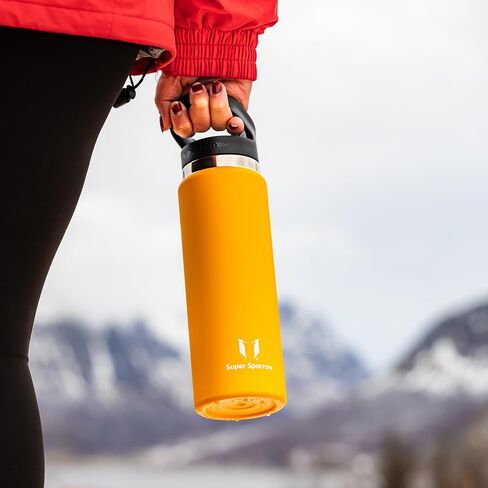 زجاجة ماء عصفور سوبر معزولة - 17 أوقية / 25 أوقية / 32 أوقية - قارورة عريضة الفم - قارورة BPA مجانية ، زجاجة مشروب إثبات تسرب - زجاجات مياه قش مهيئة للعمل ، صالة الألعاب الرياضية ، السفر ، الرياضة ، الرياضة ، في الهواء الطلق in Kuwait