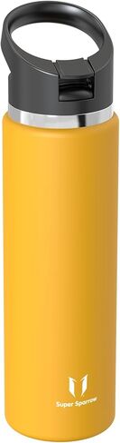 زجاجة ماء عصفور سوبر معزولة - 17 أوقية / 25 أوقية / 32 أوقية - قارورة عريضة الفم - قارورة BPA مجانية ، زجاجة مشروب إثبات تسرب - زجاجات مياه قش مهيئة للعمل ، صالة الألعاب الرياضية ، السفر ، الرياضة ، الرياضة ، في الهواء الطلق in Kuwait