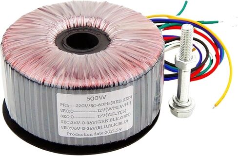 1PCS 500W محول طاقة Core Toroidal من سلك المينا النحاسي النقي لإخراج مضخم الصوت 36V 12V in Saudi Arabia