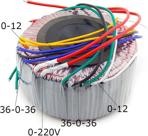 1PCS 500W محول طاقة Core Toroidal من سلك المينا النحاسي النقي لإخراج مضخم الصوت 36V 12V in Saudi Arabia