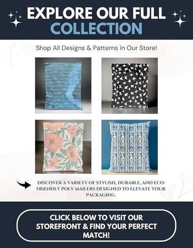 Designer Poly Mailers – Classic Floral Stripe – 14.5x19 Inches, Self-Sealing, Waterproof, Tear-Resistant Shipping Bags for Small Business & E-Commerce (Pack of 50) in Kuwait