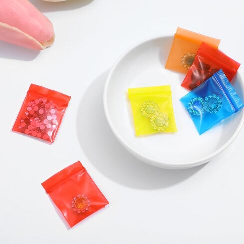 400PCS Tiny Baggies,Thickened Tiny Plastic Bags, Colorful Transparent Sealed Micro Zipper Tinys Baggies, for Jewelry, Earrings, Coins, Snacks, Beads, Bolts, Pills, 4 Colors in Saudi Arabia