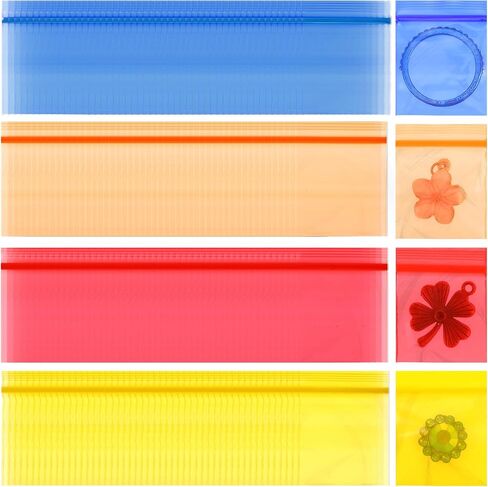 400PCS Tiny Baggies,Thickened Tiny Plastic Bags, Colorful Transparent Sealed Micro Zipper Tinys Baggies, for Jewelry, Earrings, Coins, Snacks, Beads, Bolts, Pills, 4 Colors in Saudi Arabia