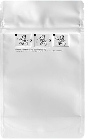 الكائنات البشرية 1/4oz أكياس مايلر مقاومة للطفل جميعها بيضاء 4 "× 6.5" +2 " - 1000 عدد - تخزين الطعام ، قابلة للحرارة ، إثبات الرائحة ، وقفا للأعشاب ، والتوابل ، والقهوة ، والشاي ، والمزيد in Kuwait