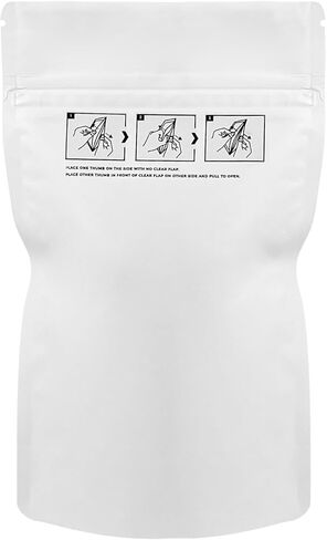 الكائنات البشرية 1/4oz أكياس مايلر مقاومة للطفل جميعها بيضاء 4 "× 6.5" +2 " - 1000 عدد - تخزين الطعام ، قابلة للحرارة ، إثبات الرائحة ، وقفا للأعشاب ، والتوابل ، والقهوة ، والشاي ، والمزيد in Kuwait