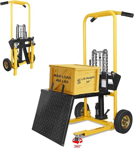 مكدس ونش هيدروليكي للمواد الشاقة مع عجلات دوارة ، مصاعد المواد 480 رطلاً ، طاولة الرفع الهيدروليكي للبليت ، 35 بوصة ، عربة طاولة مقبس البليت in Kuwait