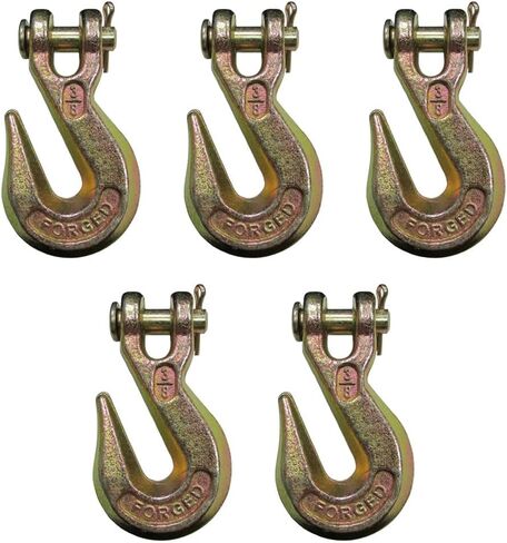 مجموعة RapArts من (5) G70 Clevis Grab Hooks 3/8 "لسلسلة السحب المقطوعة مسطحة. in Saudi Arabia