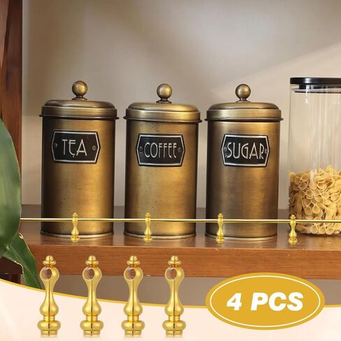 4pcs Metal Spindles for Cabinets Golden Railing Bracket Spindles Furniture Connectors for Glass Railing Cabinets Bar Carts Easy Installation in Kuwait