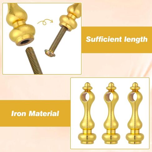 4pcs Metal Spindles for Cabinets Golden Railing Bracket Spindles Furniture Connectors for Glass Railing Cabinets Bar Carts Easy Installation in Kuwait