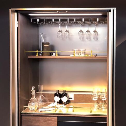 4pcs Metal Spindles for Cabinets Golden Railing Bracket Spindles Furniture Connectors for Glass Railing Cabinets Bar Carts Easy Installation in Kuwait