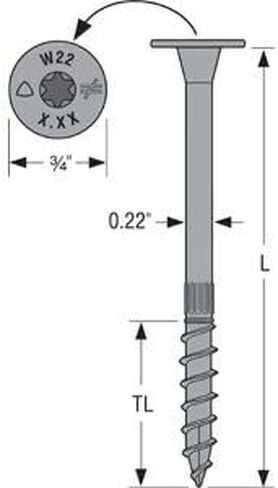 Simpson Structural Screws SDW22438-R50 .22-Inch by 4-3/8-Inch with 1-7/16-Inch Threaded Washer-Head Screw, 50-Pack in Saudi Arabia