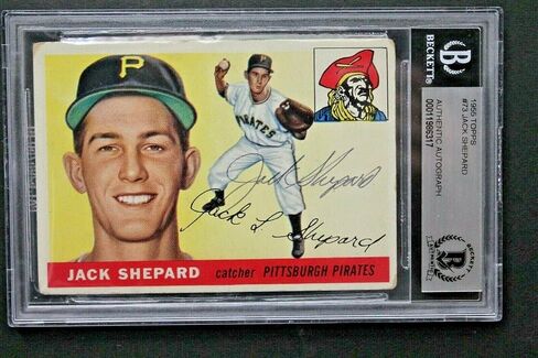 جاك شيبارد (D.1994) قام القراصنة بتوقيعه 1955 Topps #73 موقعة من Beckett - بطاقات موقعة بالبيسبول. in Saudi Arabia