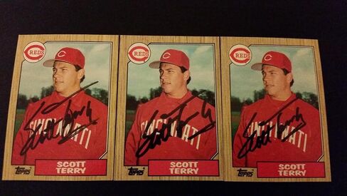 Scott Terry s 1987 Topps #453 s Signed Authentic Autograph JA15 - Autographed Baseball Cards in Saudi Arabia