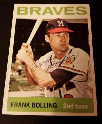 Frank Bolling Braves 1964 Topps #115 Tigers Authentic Signed Autograph JG2 - Autographed Baseball Cards in Saudi Arabia
