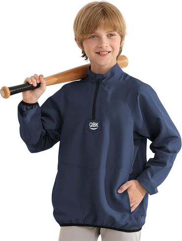 QBK 2T-17Y Toddler Baseball Cage Jacket Kids Batting Pullover Youth Windbreaker for boys and girls in Saudi Arabia