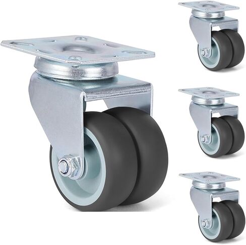 4pcs Swivel Mute Wheel Caster Replacement 2 Inches 60KG Soft Rubber Safe Roller Furniture Wheels(4PCS No Brake) in Saudi Arabia