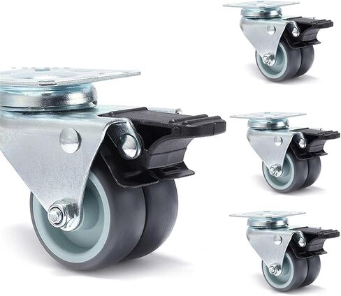 4pcs Swivel Mute Wheel Caster Replacement 2 Inches 60KG Soft Rubber Safe Roller Furniture Wheels(4PCS No Brake) in Saudi Arabia