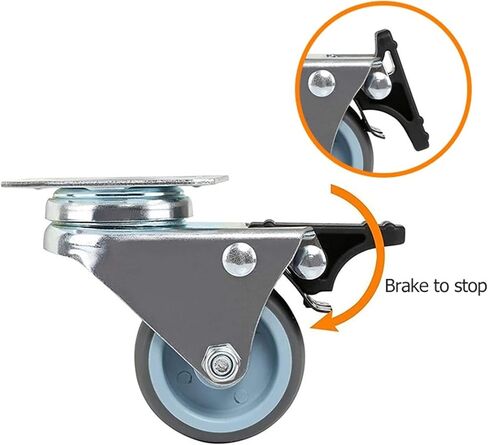 4pcs Swivel Mute Wheel Caster Replacement 2 Inches 60KG Soft Rubber Safe Roller Furniture Wheels(4PCS No Brake) in Saudi Arabia