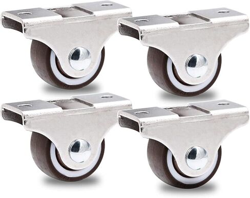 4 Pcs 1 Inch Dia Universal Furniture Caster Furniture Trolley Iron Silent Nylon Fixed Caster Wheel(Orange) in Saudi Arabia