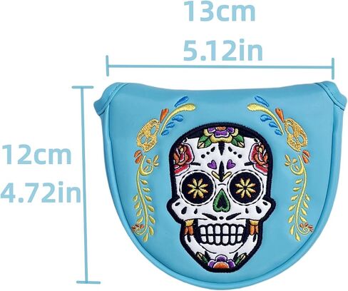 Golf Mallet Putter Cover with Magnetic Closure, Mallet Putter Headcover PU Leather Golf Putters, New Golf Club Covers Mallet Headcover, Skull Style Golf Gifts for Men in Saudi Arabia