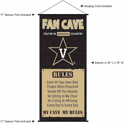 Vanderbilt Commodores Man Cave Fan Banner Scroll in Saudi Arabia