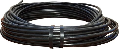Black Vinyl Coated Steel Aircraft Cable 1/8" VC 3/16" 7x19 Wire Rope Clothes line Your Choice of Length and Number of Clamps (50 ft, No Clamps) in Saudi Arabia